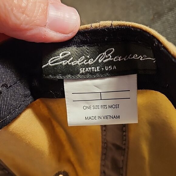 Eddie Bauer Tan with Hunter Orange Trim Sliderback Hat - New - Picture 8 of 8